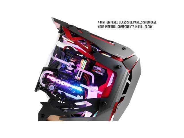 Black Red Aluminum ATX Mid Tower Computer Case X8219