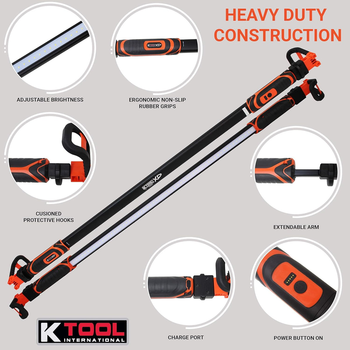 Rechargeable LED Underhood Work Light, Aluminum, 49 Inch to 80 Inch Telescoping A29905