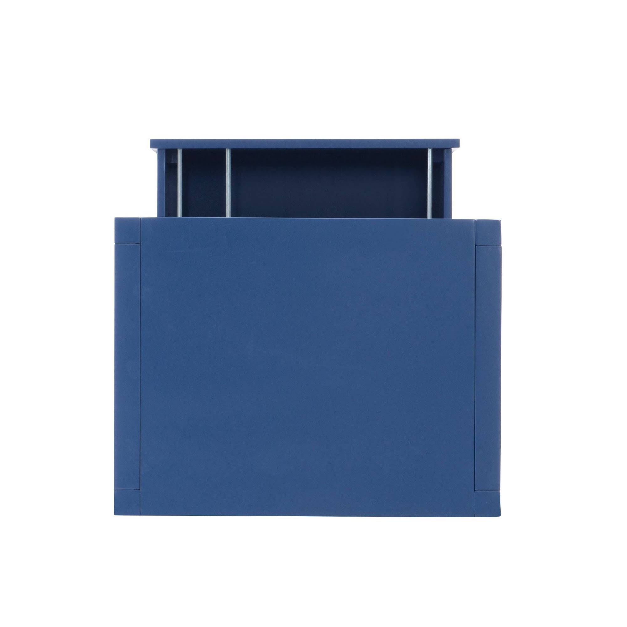 Navy Rolling File Cabinet W8236