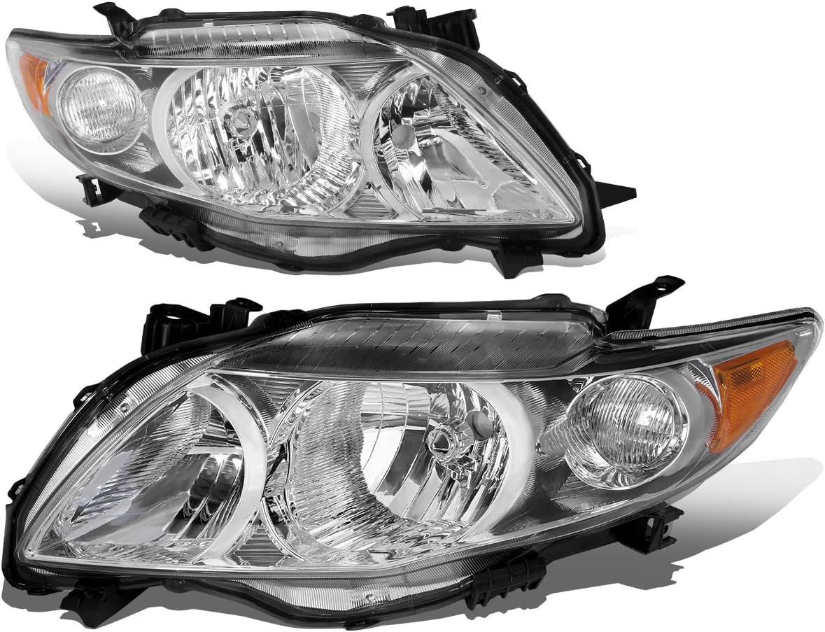 Chrome Housing Amber Corner Headlights Assembly K34845