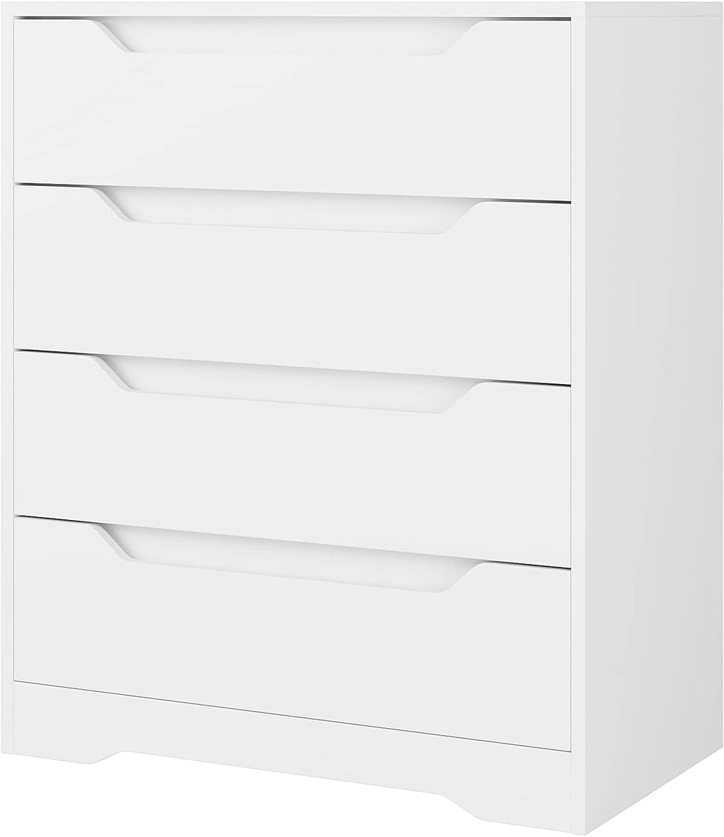 White 4 Drawer Wood Dresser X81809