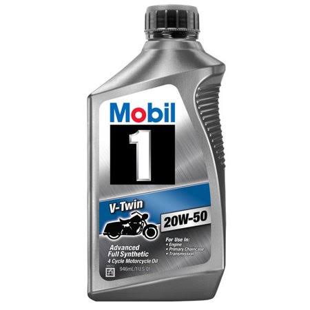 (9 Pack) Mobil 1 20W-50 Full Synthetic Motorcycle Oil, 1 qt. L266