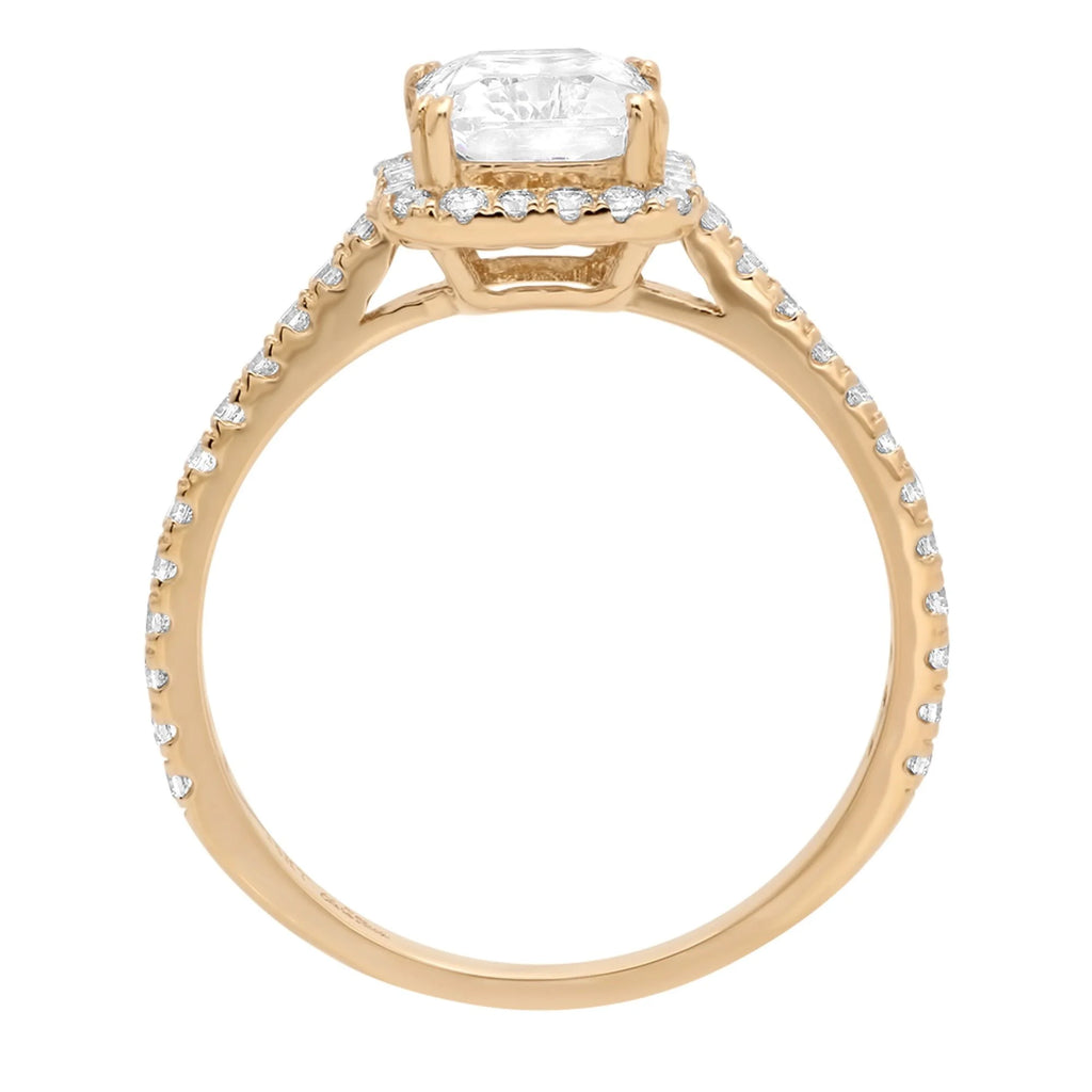 14K Yellow Gold Halo Engagement Ring A107790