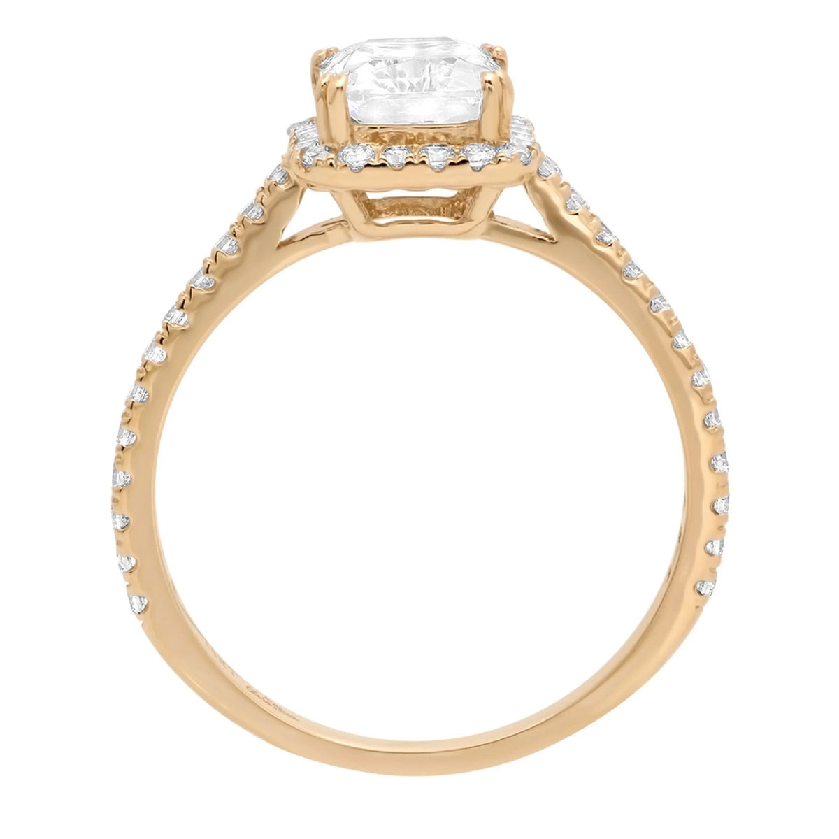 14K Yellow Gold Halo Engagement Ring A107790