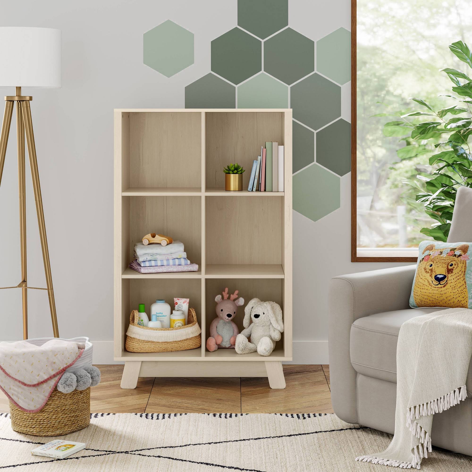 Washed Natural Bookcase P4721