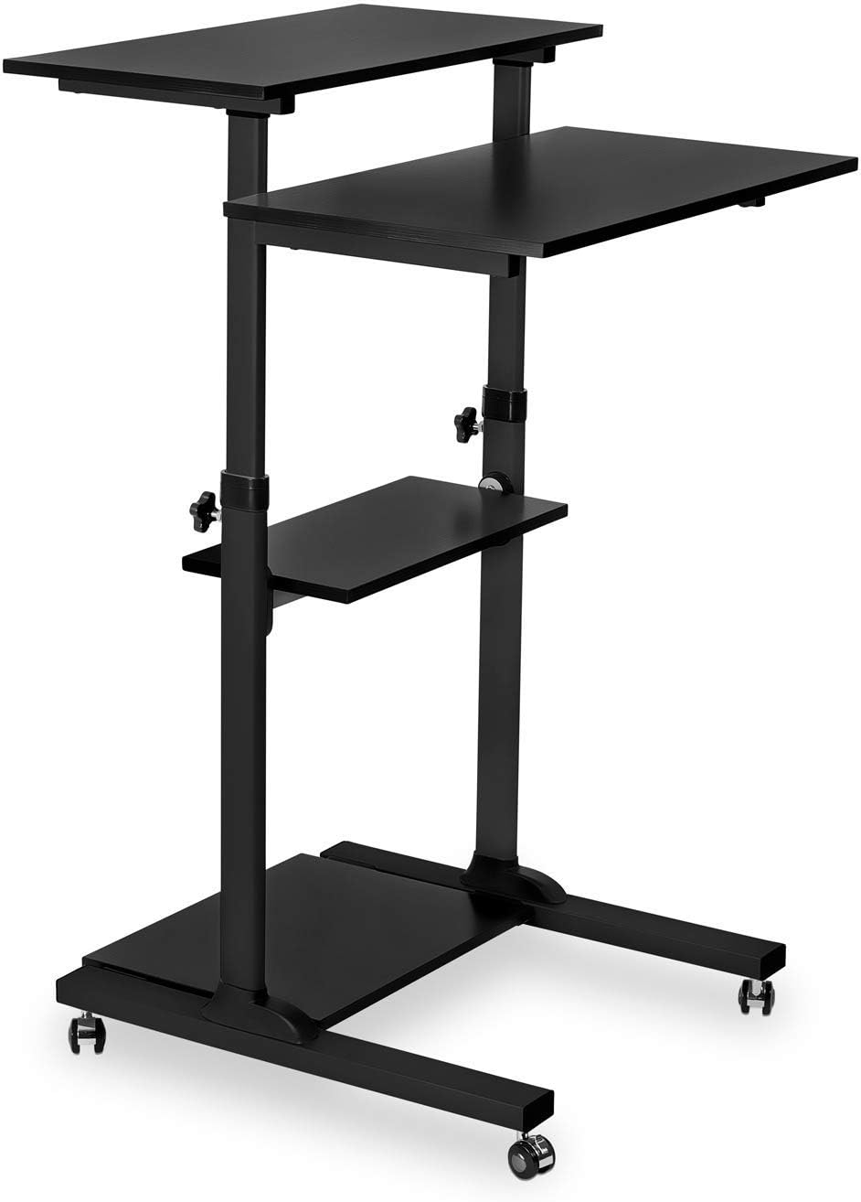 Mobile Standing Desk with Locking Wheels N9806