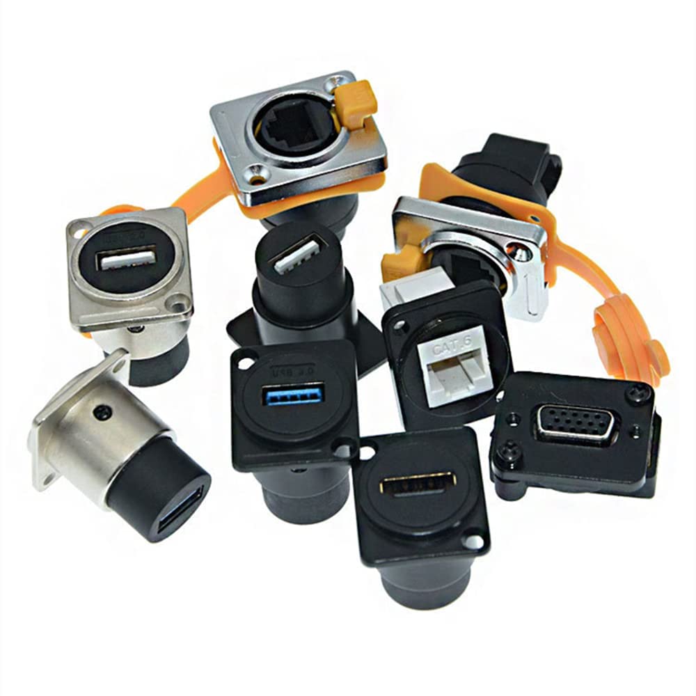RJ45 Socket Panel Mount Connector, CAT6/CAT5E/CAT5 Female to Female LAN Adapter V3483