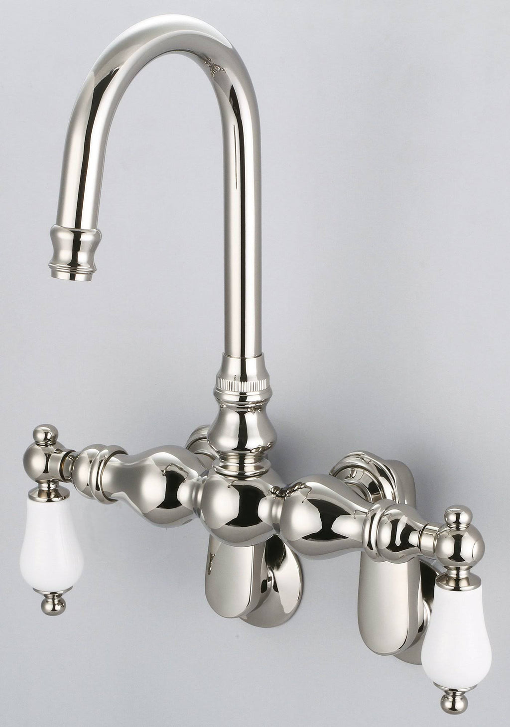 Vintage Classic Adjustable Spread Wall Mount Tub Faucet with Gooseneck Spout S677