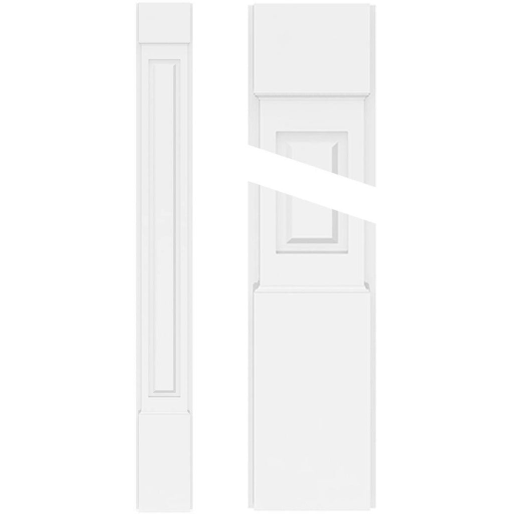5x22W x 82x22H x 2x22P Raised Panel PVC Pilaster with Standard Capital and Base (Pair) P644
