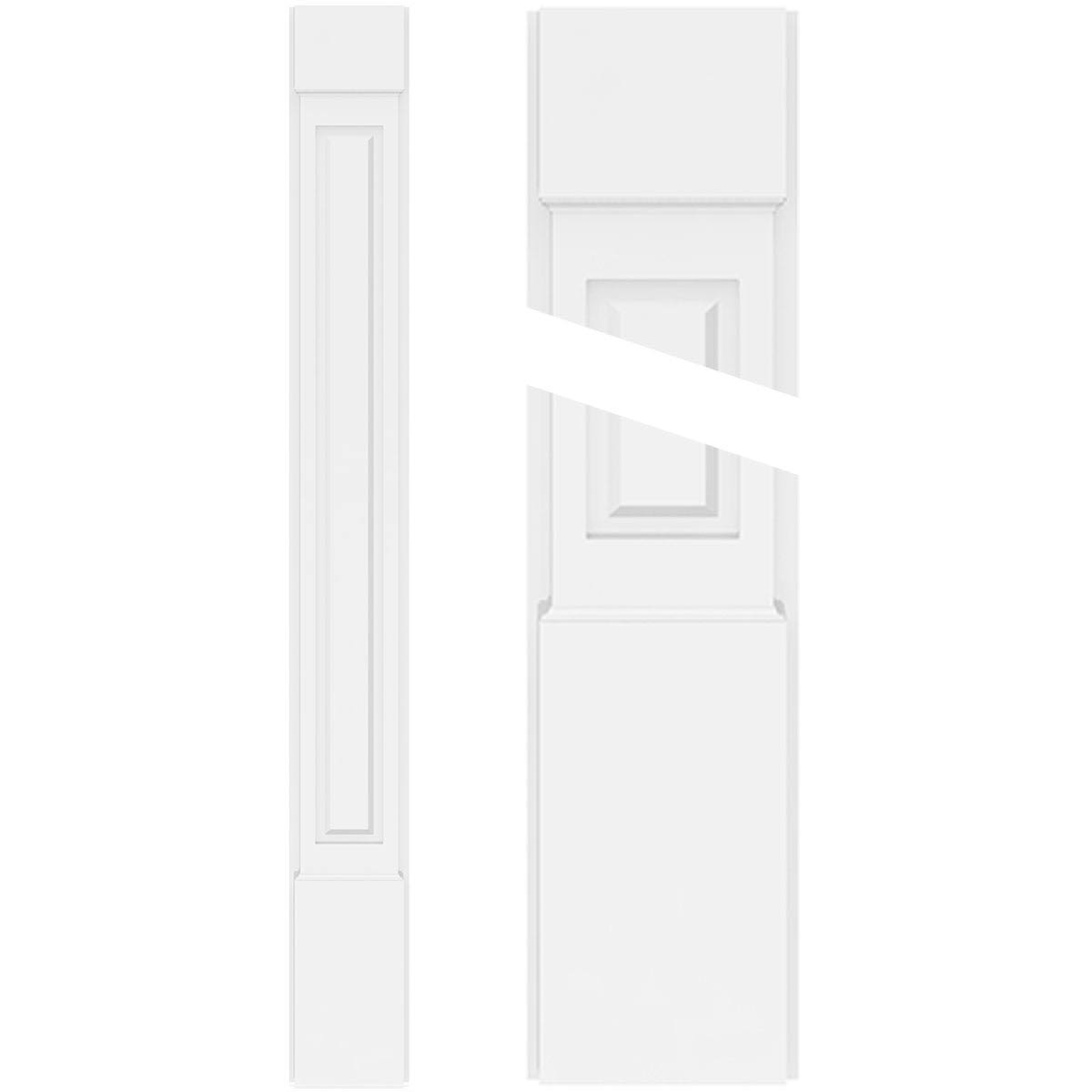 5x22W x 82x22H x 2x22P Raised Panel PVC Pilaster with Standard Capital and Base (Pair) P644