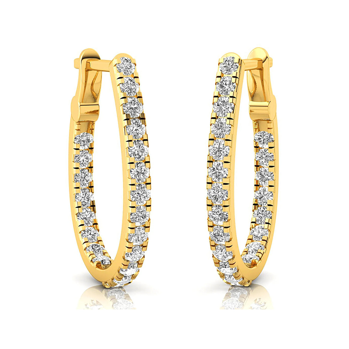 14k Rose Gold Diamond Huggie Earring N3571
