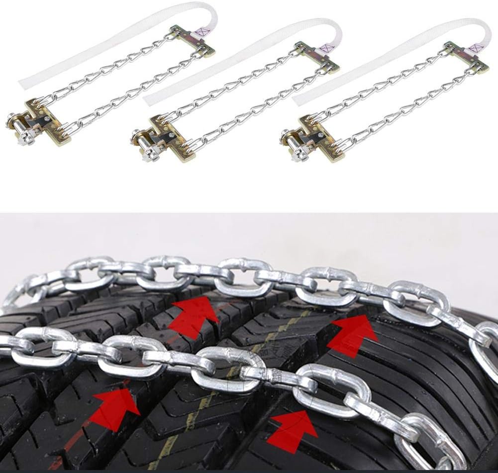 Tire Anti-skid Steel Snow Chain, Pack of 2, Medium E6281