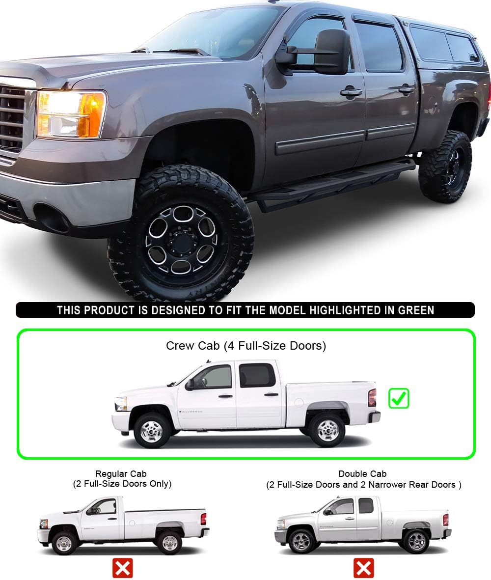 Aluminum Side Steps for Chevy Silverado GMC Sierra Crew Cab Q544