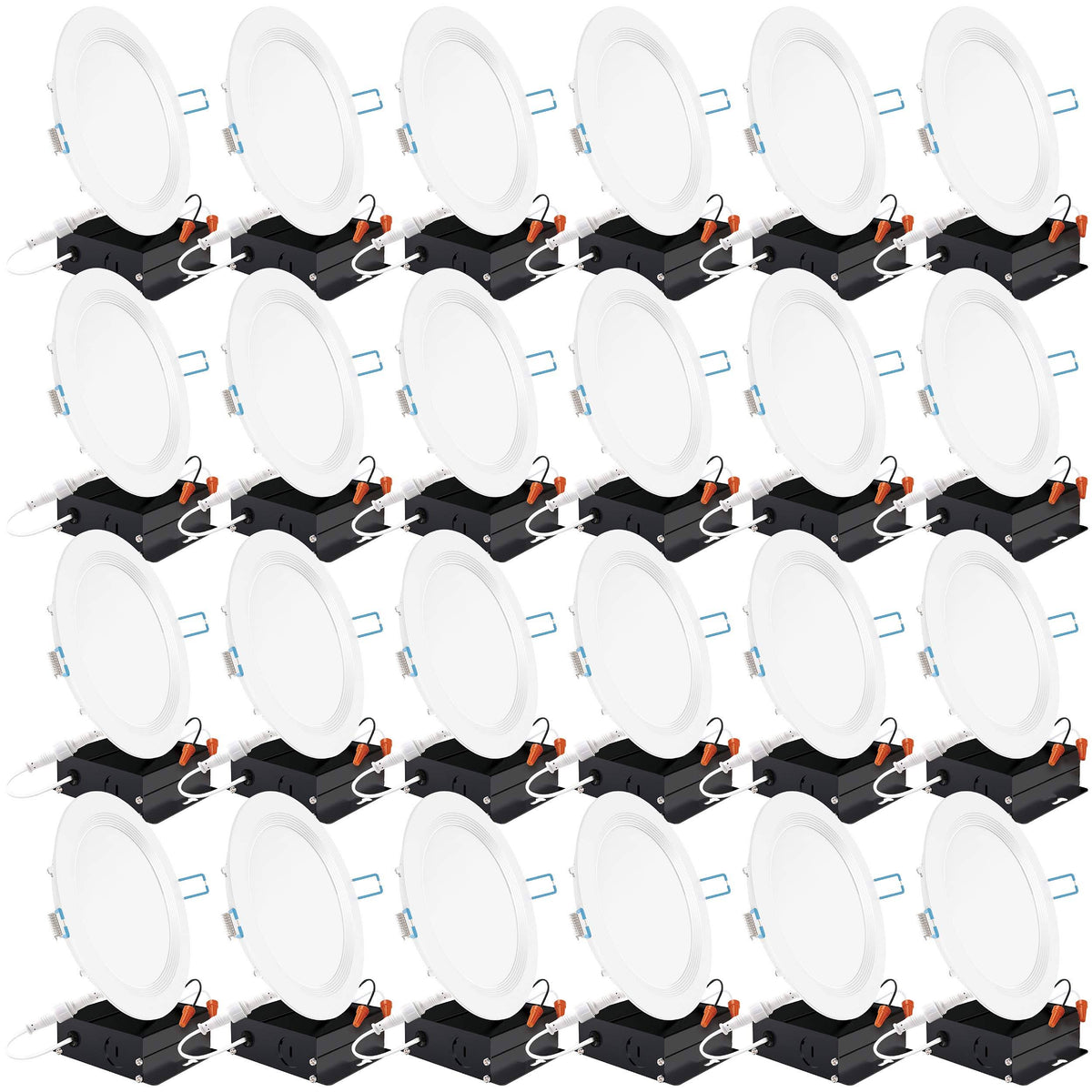 24 Pack 6 inch Slim LED Downlight with Baffle Trim, 3000K Warm White F692