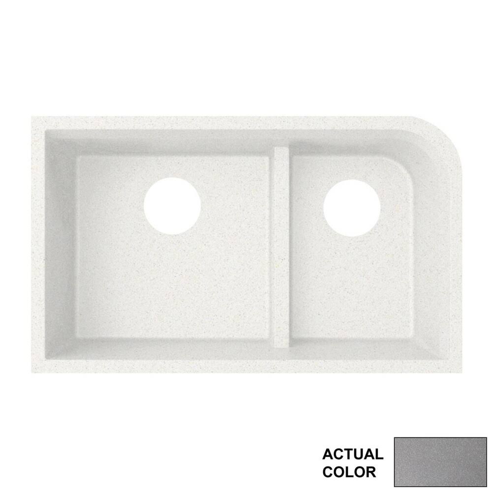 Metallico Double-Basin Granite Undermount Kitchen Sink I87651