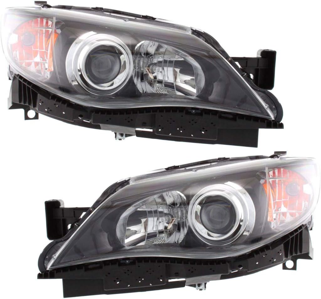 2008-2011 Subaru Impreza Headlight Assembly Passenger Side Black Housing X58839