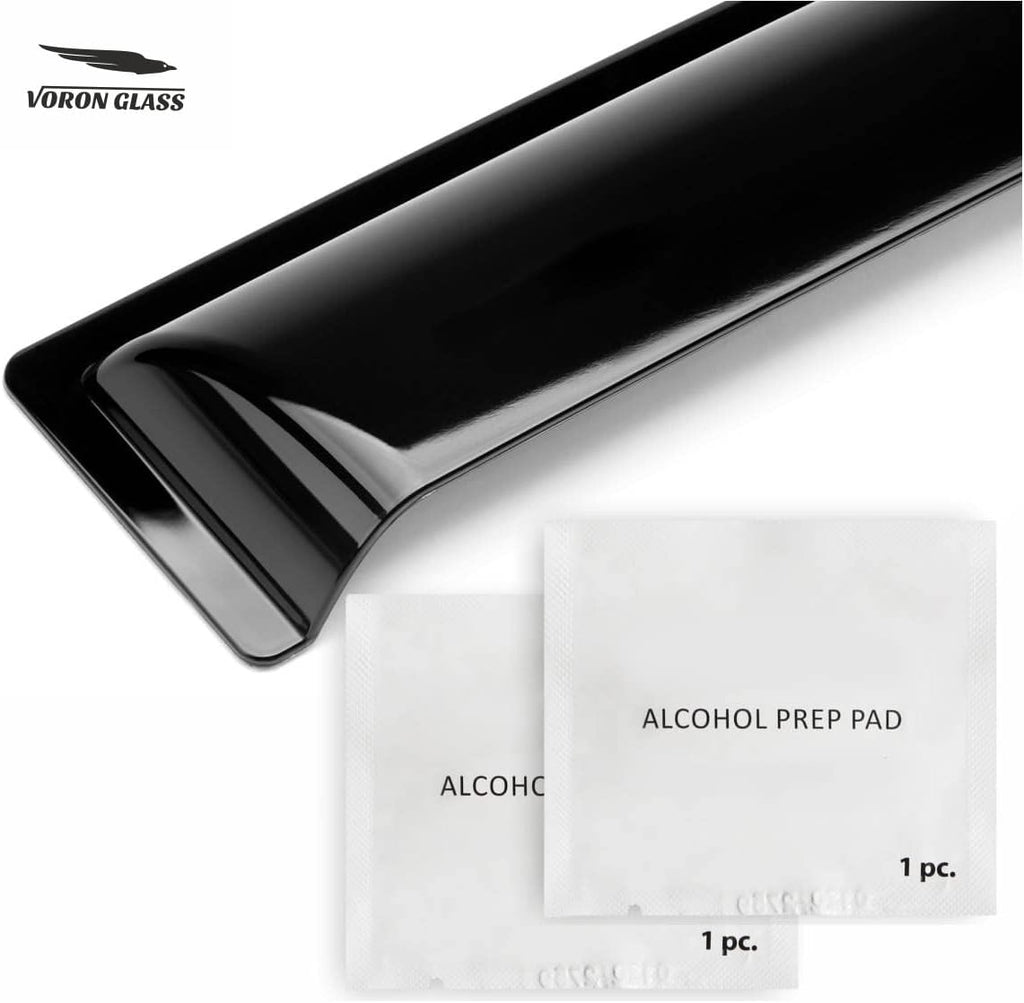 Glass Tape-on Rain Guards for Trucks Crew Cab Window Deflectors 4 Pieces O866399