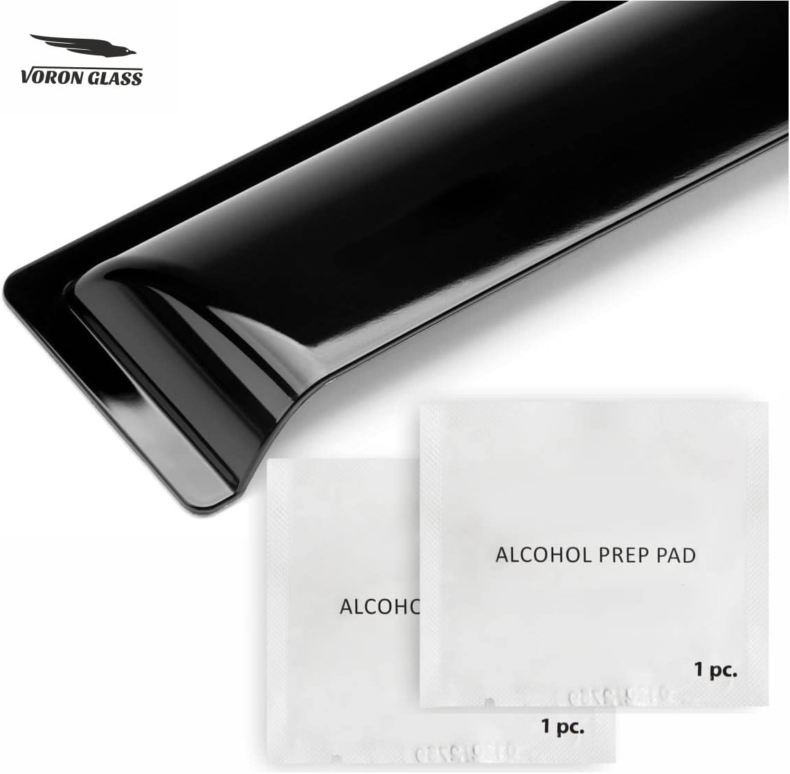 Glass Tape-on Rain Guards for Trucks Crew Cab Window Deflectors 4 Pieces O866399