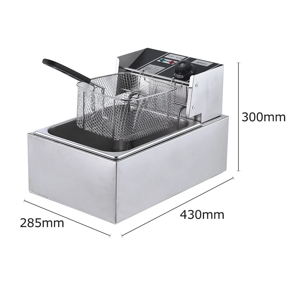 Electric Fryer 6L Stainless Steel 2500W Constant Temperature Commercial H990057