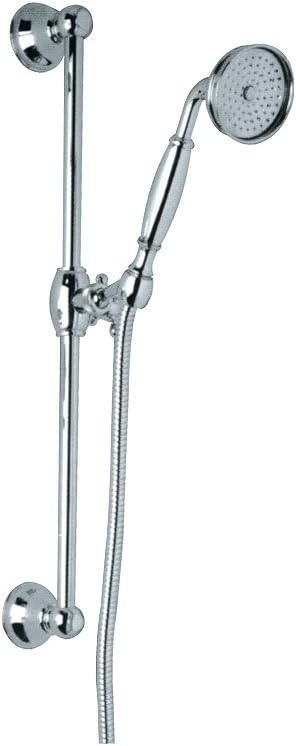 Polished Chrome Hand Shower Set with Slide Bar, Hose and Wall E275469