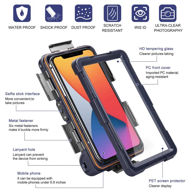 Waterproof Protective Case for Phones Up to 6.9 Inch F131