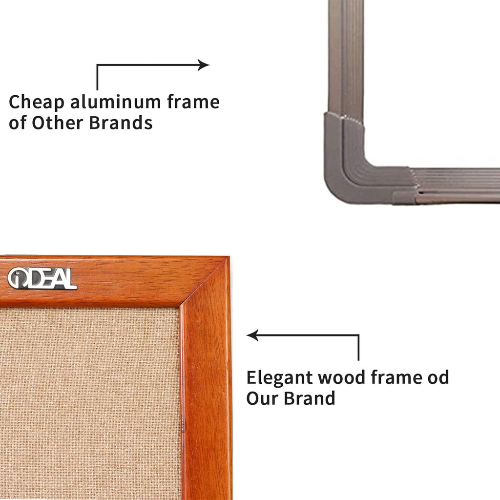 100% Wood Framed Canvas Wall Mounted Bulletin Board 48x36'' K802158