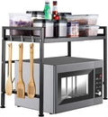 2-Tier Black Carbon Steel Microwave Shelf M73057