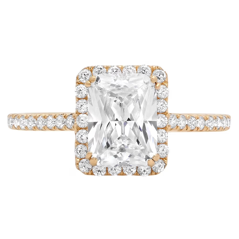 14K Yellow Gold Halo Engagement Ring A107790