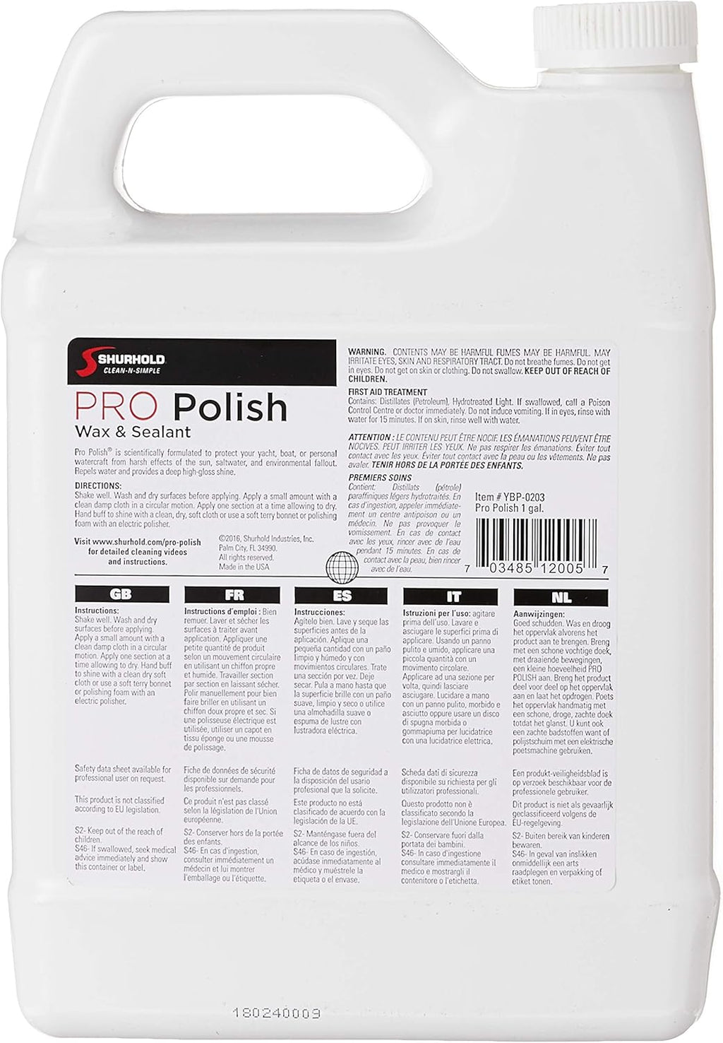 Pro Polish Wax - 1 Gallon Pack of 2 O939