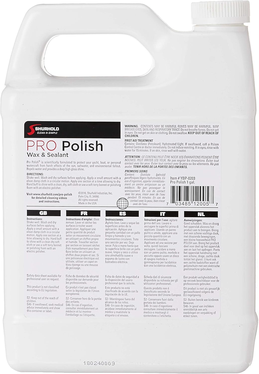 Pro Polish Wax - 1 Gallon Pack of 2 O939