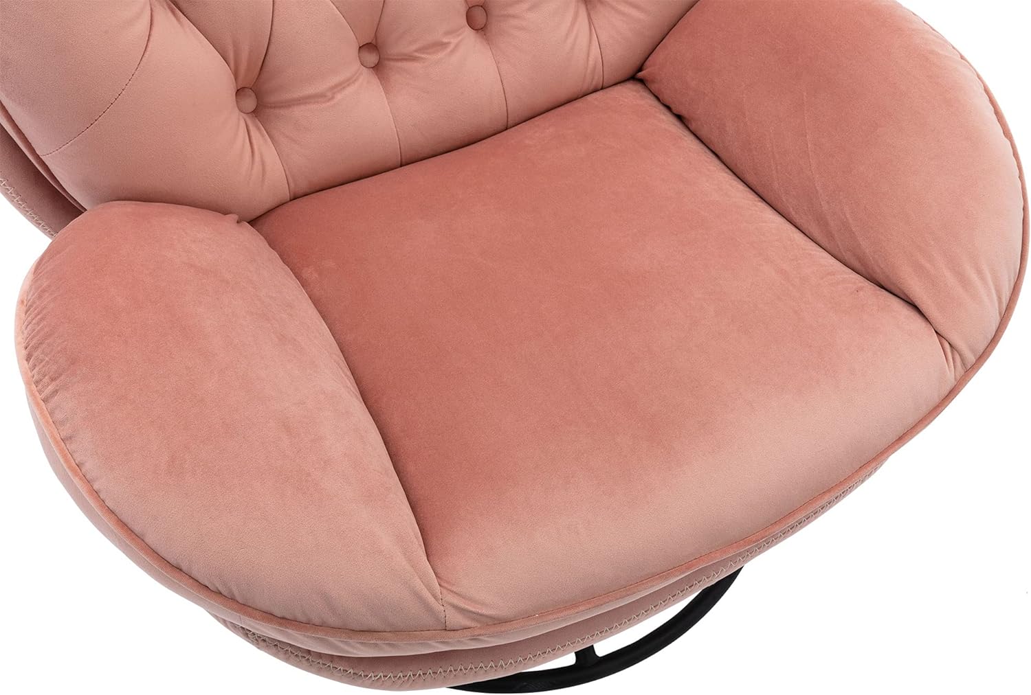 Swivel Velvet Lounge Chair with Ottoman and Metal Frame S8679