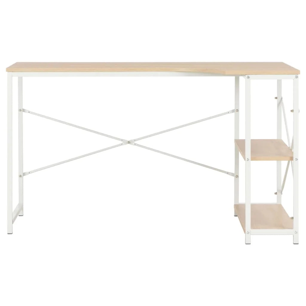 White and Oak Computer Desk X849066