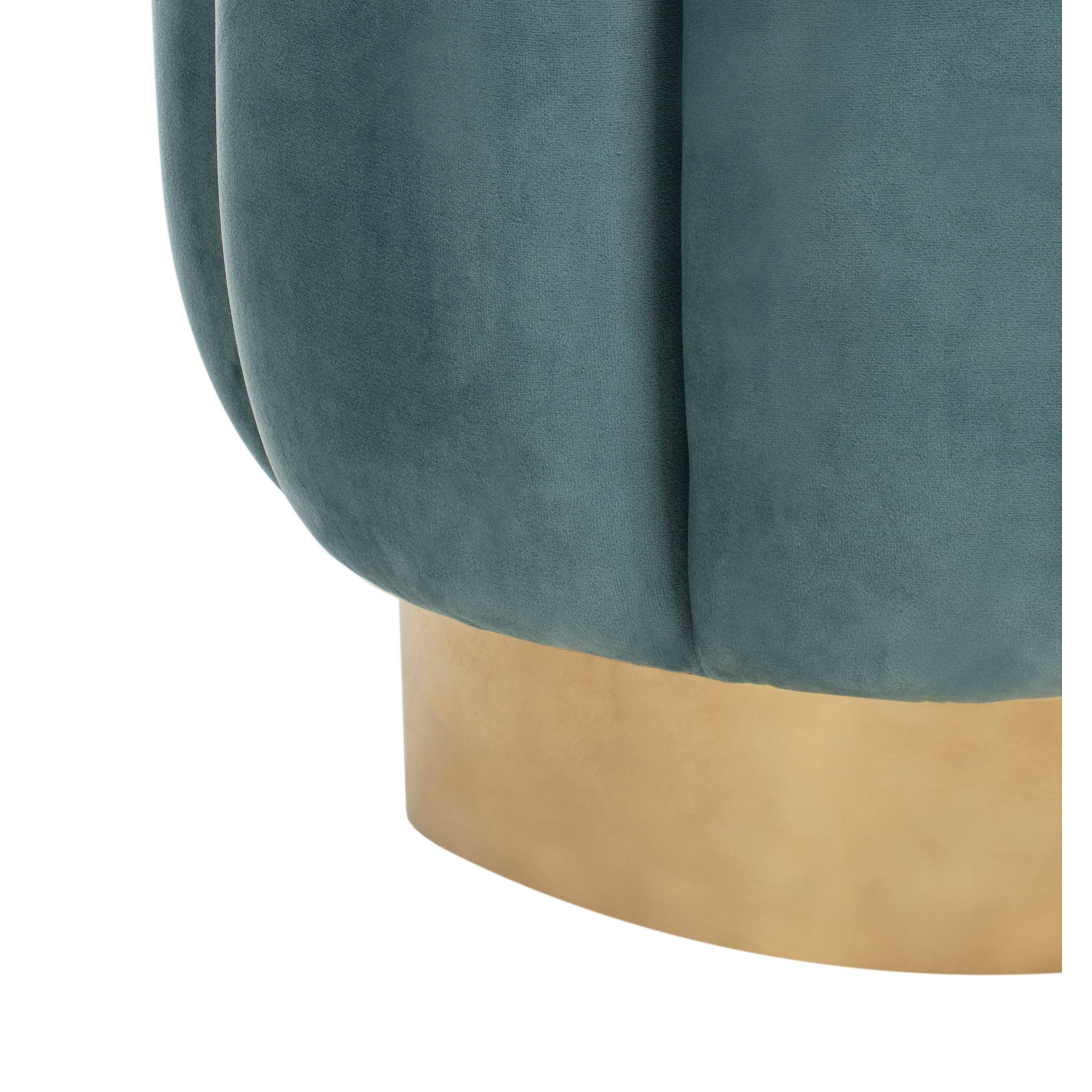 Seafoam Channel Tufted Ottoman K10246