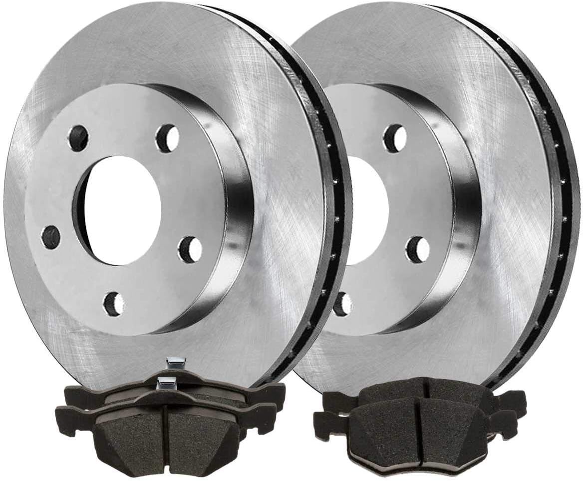 Pair of 2 Front Disc Brake Kit Rotors and Ceramic Pads S3623