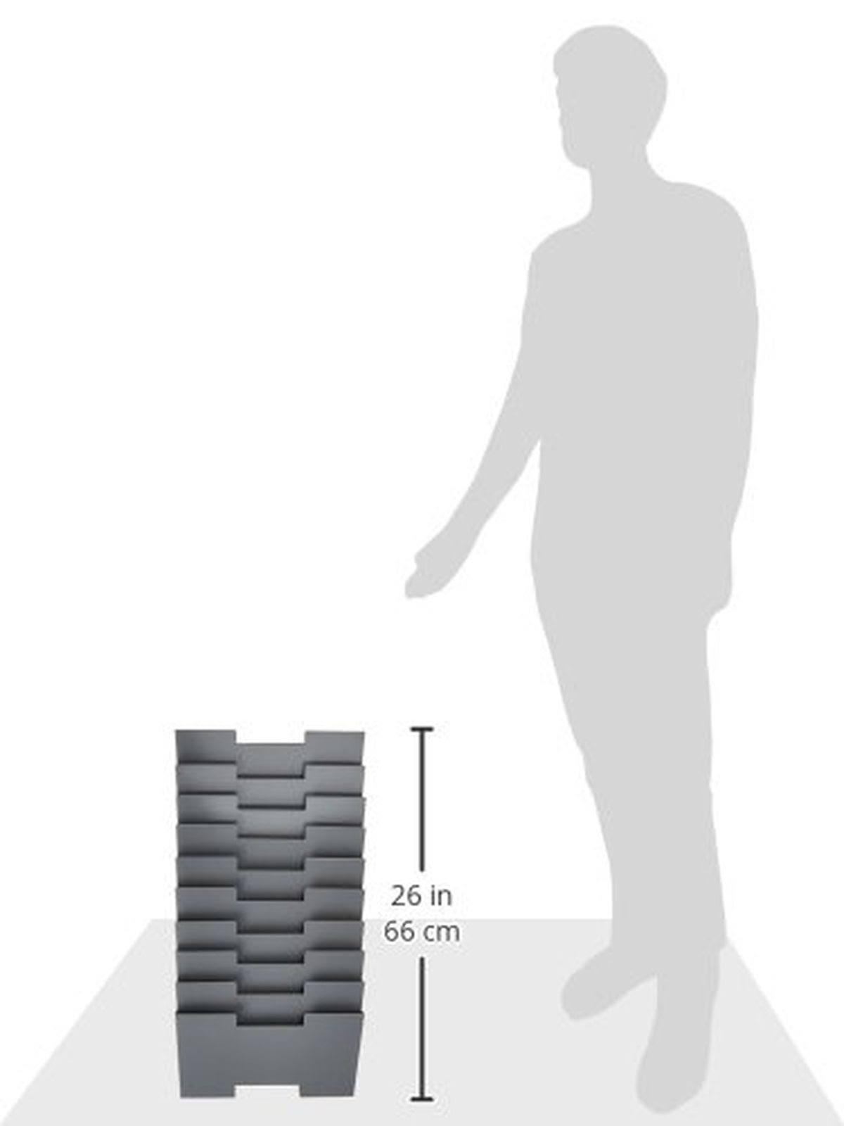 Gray Wall Mount Steel Vertical File Organizer 10 Sectional Modular X70831