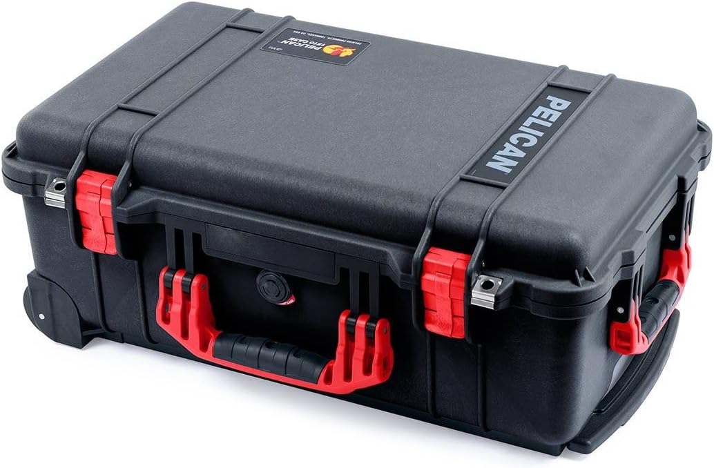 Black & Red Pelican 1510 Case with Grey Dividers & mesh lid Organizer J524586