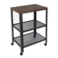Industrial 3-Tier Metal Serving Cart, Brown X507257