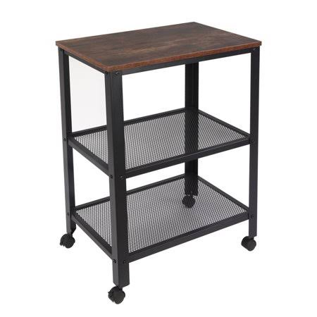 Industrial 3-Tier Metal Serving Cart, Brown X507257