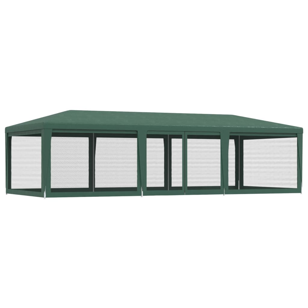 Party Tent with 8 Mesh Sidewalls Green 29.5'x13.1' HDPE I214