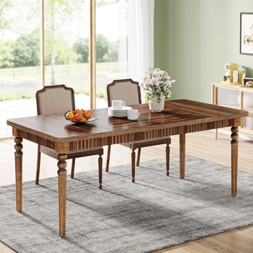 Oak Rectangular Dining Table with Wood Turned Legs, 63-Inch G1762