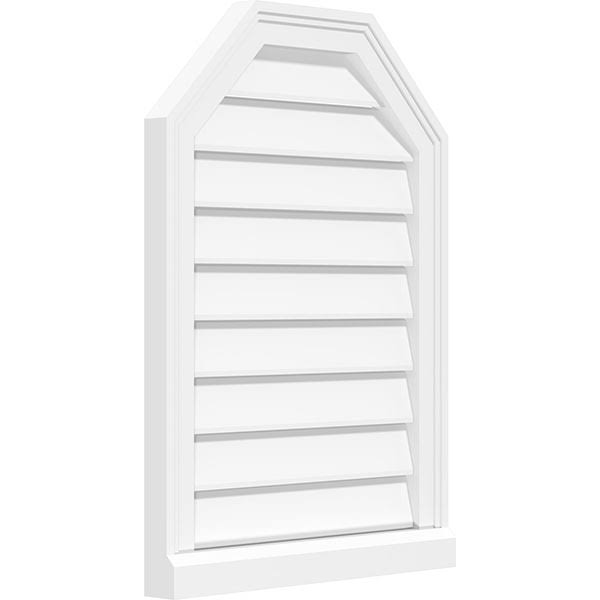 Octagonal Top Surface Mount PVC Gable Vent with Brickmoul Z78275