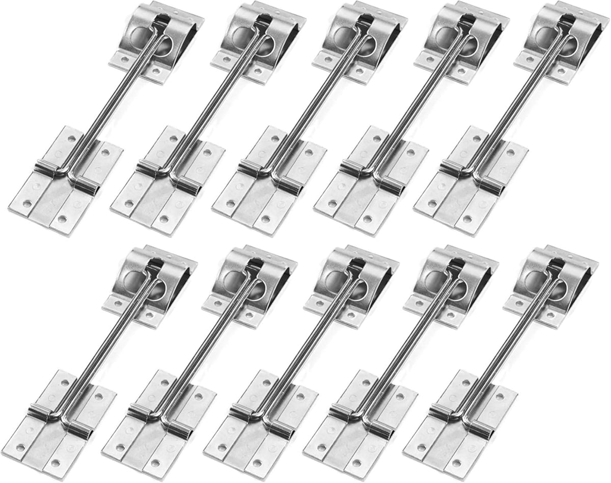 10 Metal T-Style Door Holder Entry Door Catches 6 Inch Long Zinc Plated Steel Pack of 2 J316