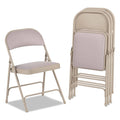 Steel Folding Chair with Fabric Back/Seat, Tan, 4/Carton D8683