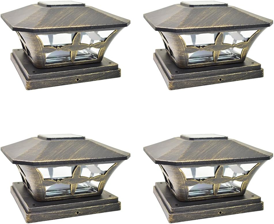 4 Pack Bronze Solar LED Post Cap Light G2805
