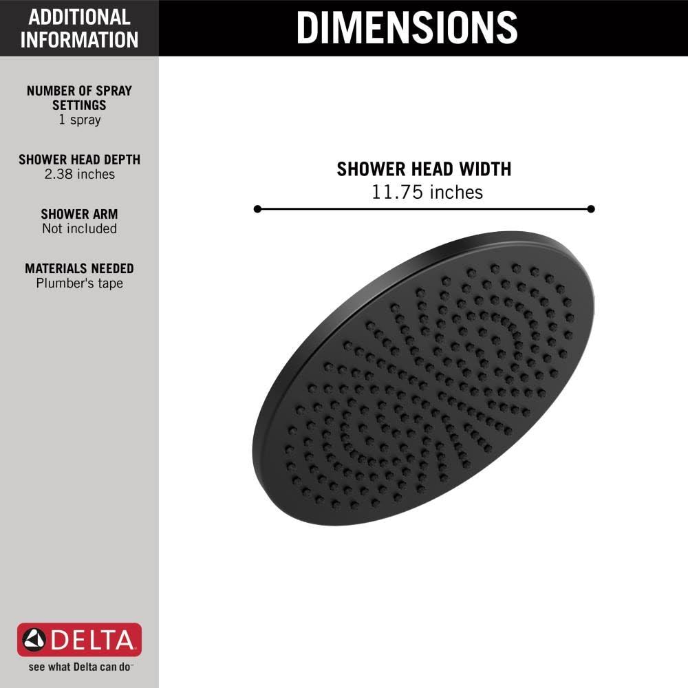 Matte Black Metal Raincan Shower Head Y556
