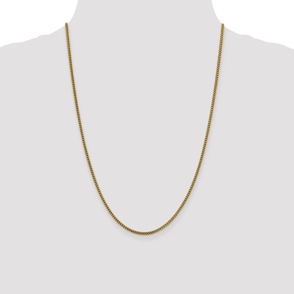 14kt Yellow Gold 2mm Franco Chain 24 inch Lobster Clasp C841455