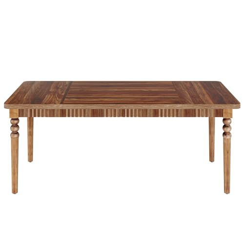 Oak Rectangular Dining Table with Wood Turned Legs, 63-Inch G1762