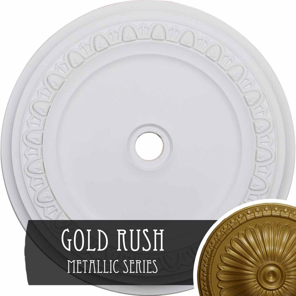 41x22OD x 4x22ID x 2 3/8x22P Hand-Painted Gold Ceiling Medallion H2957