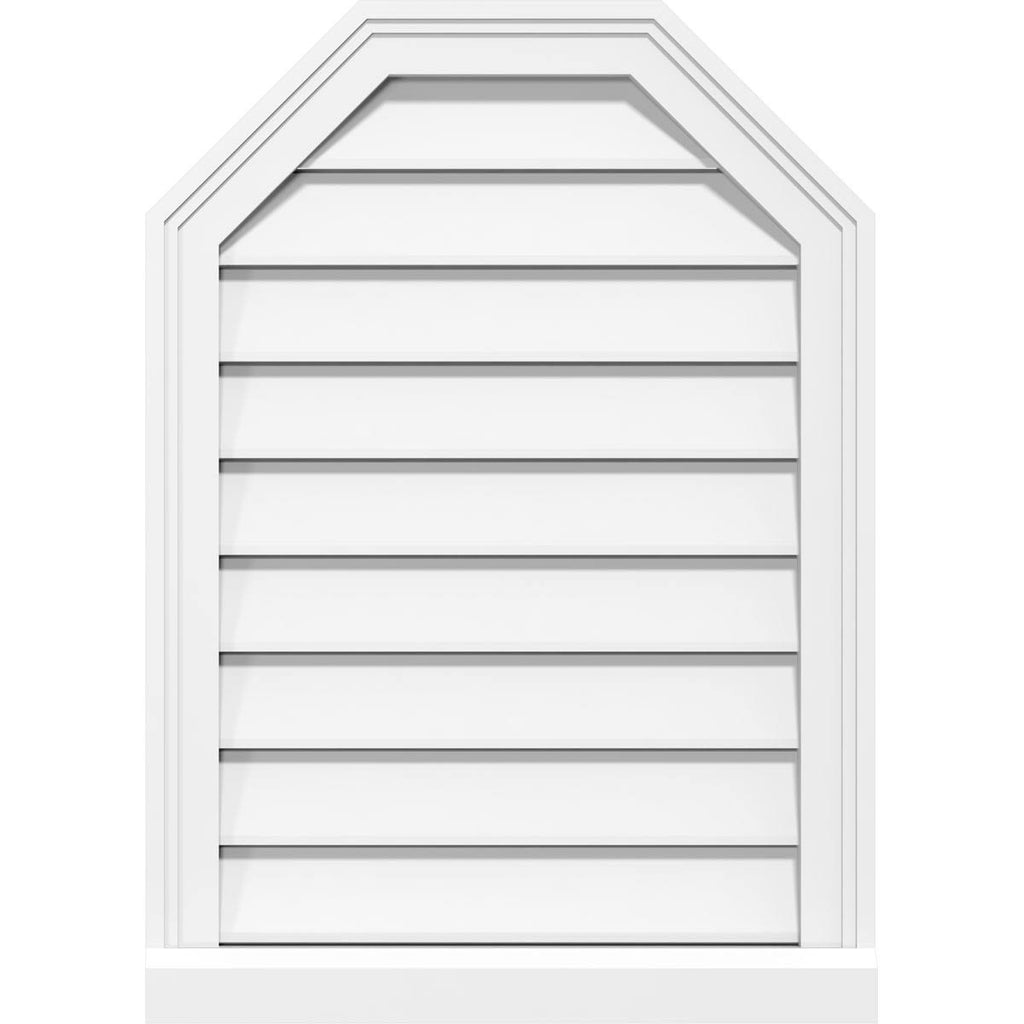 Octagonal Top Surface Mount PVC Gable Vent with Brickmoul Z78275