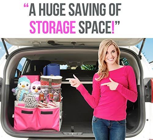 Car Trunk Organizer, Foldable Storage Cargo Box with Nonslip Waterproof Bottom M721919